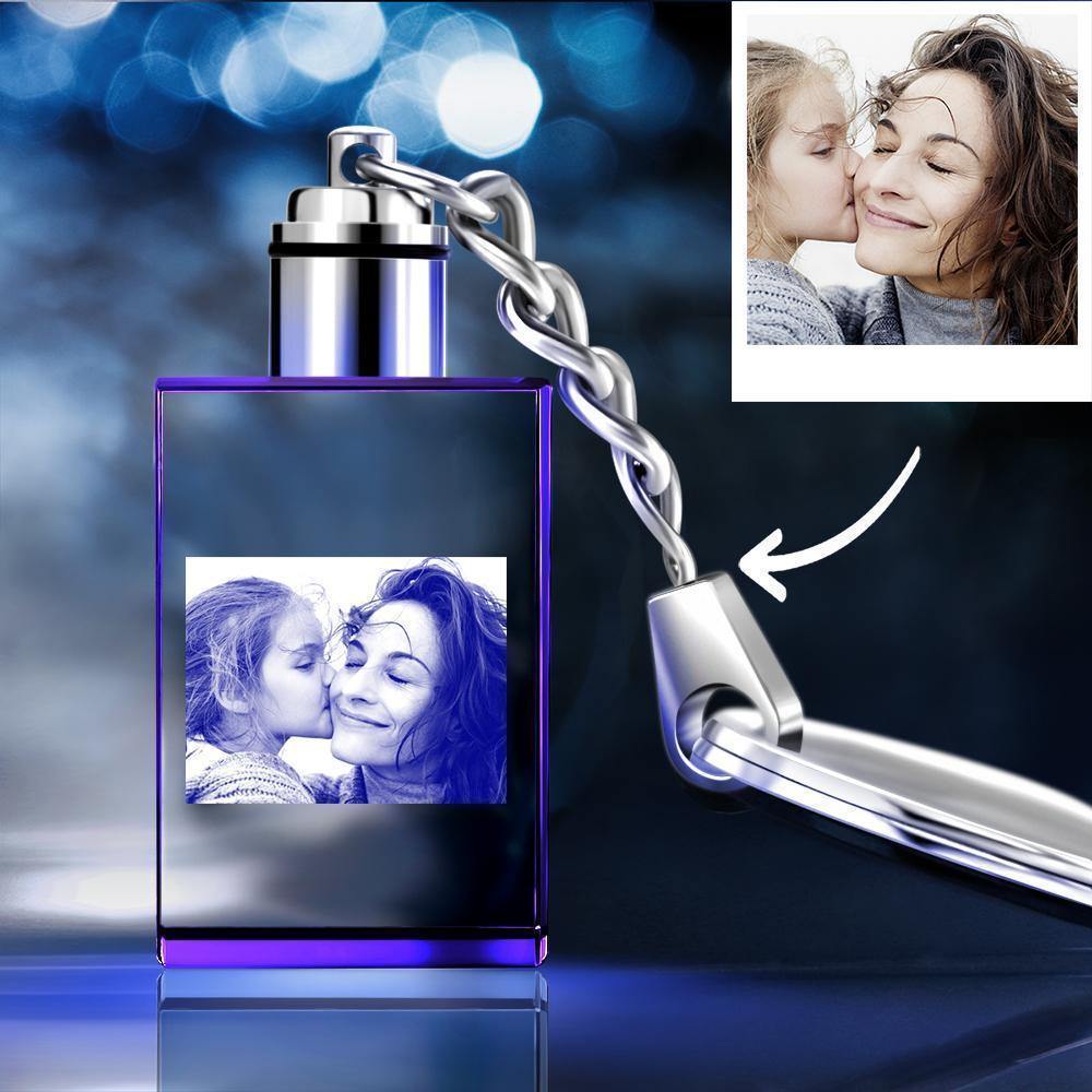Custom Crystal Rectangle Shape Photo Keyring - myphotokeyringau