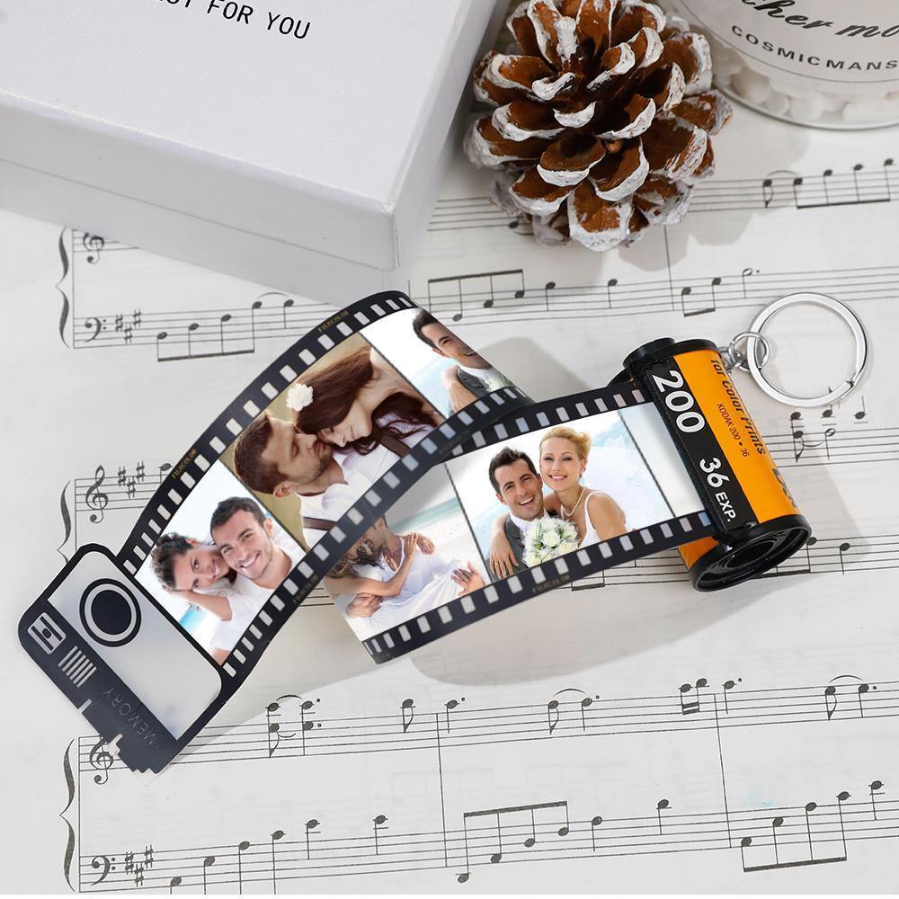 Anniversary Gifts Custom Film Roll Keychain Multiphoto Camera Roll Keychain Environmentally Friendly Material Gifts Personalized Keychain For Him