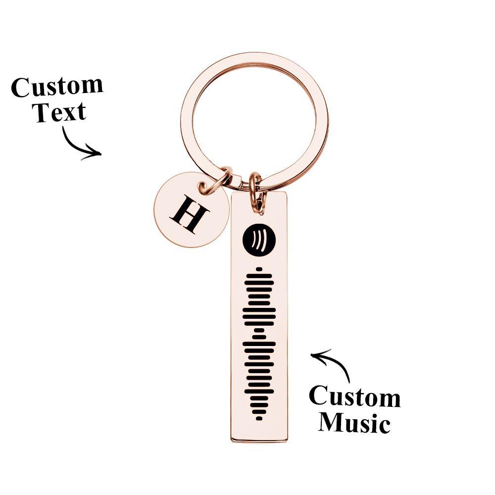 Scannable Spotify Code Keychain With Engraved Circle Pendant Custom Music Song Keychain Gift - MadeMineAU