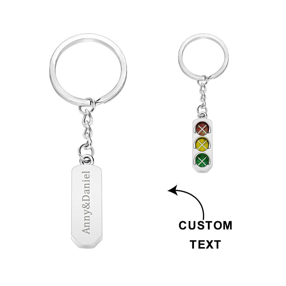 Custom Engraved Traffic Lights Keychain Car Key Ring New Driver Keychain Gift - MadeMineAU