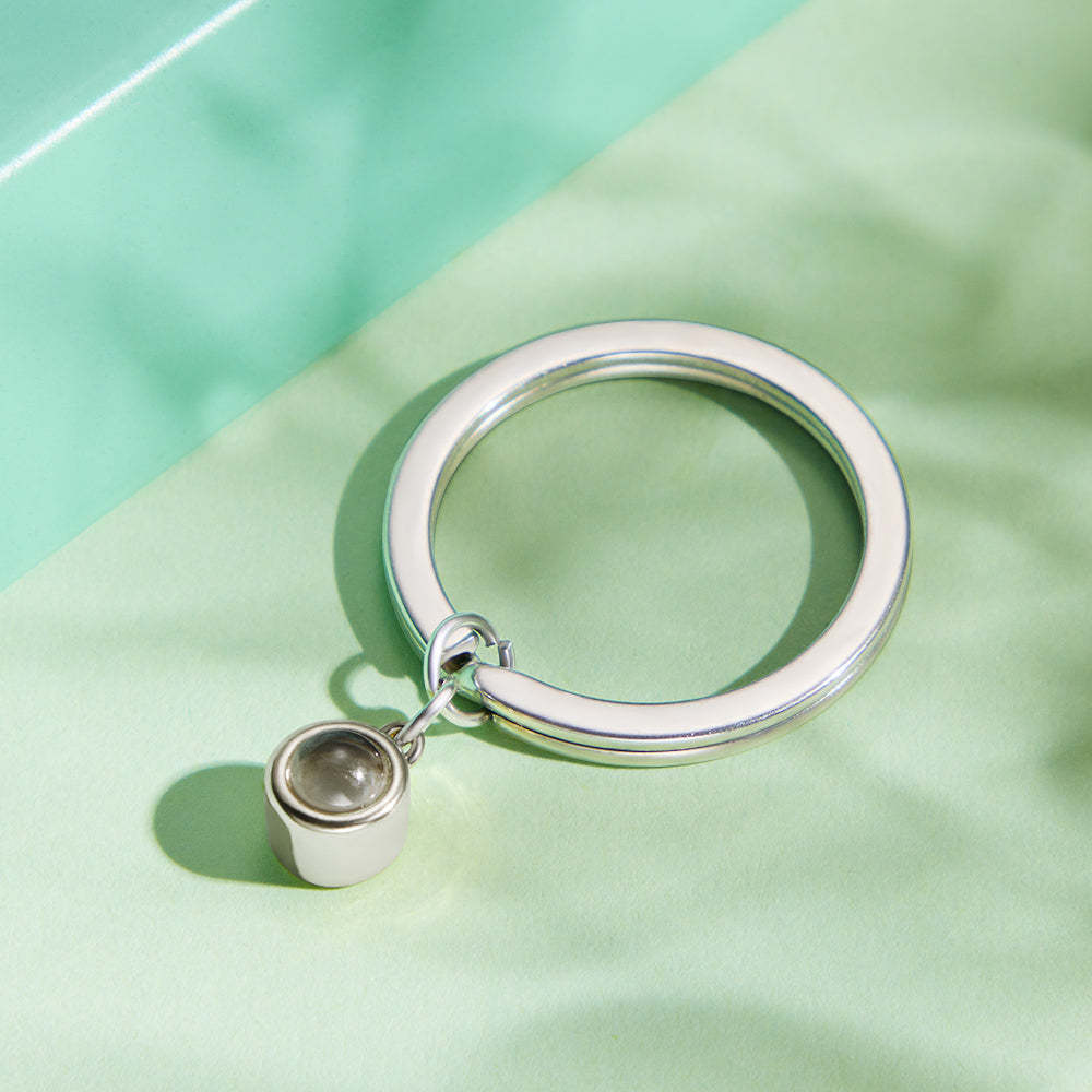 Custom Photo Projection Keychain Personalized Key Ring Exquisite Couple Gifts - MadeMineAU