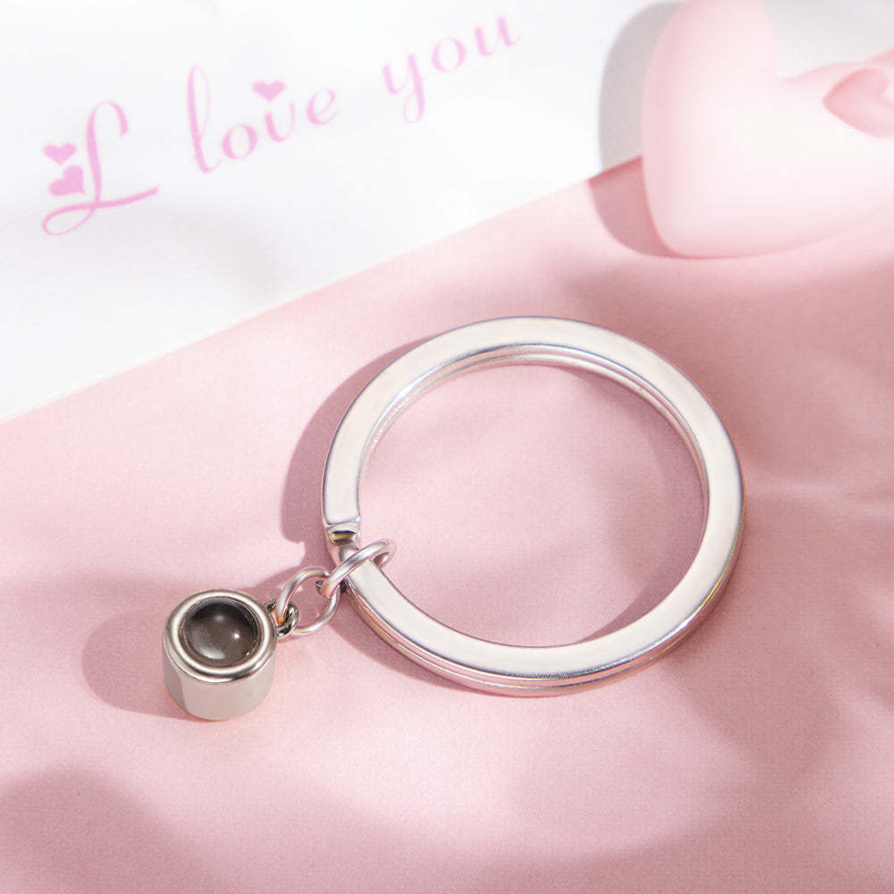 Custom Photo Projection Keychain Personalized Key Ring Exquisite Couple Gifts - MadeMineAU