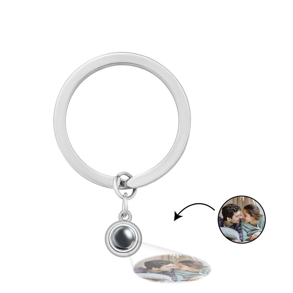 Custom Photo Projection Keychain Personalized Key Ring Exquisite Couple Gifts - MadeMineAU