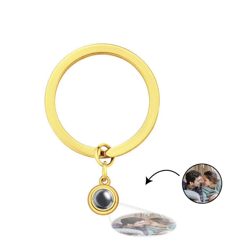 Custom Photo Projection Keychain Personalized Key Ring Exquisite Couple Gifts - MadeMineAU