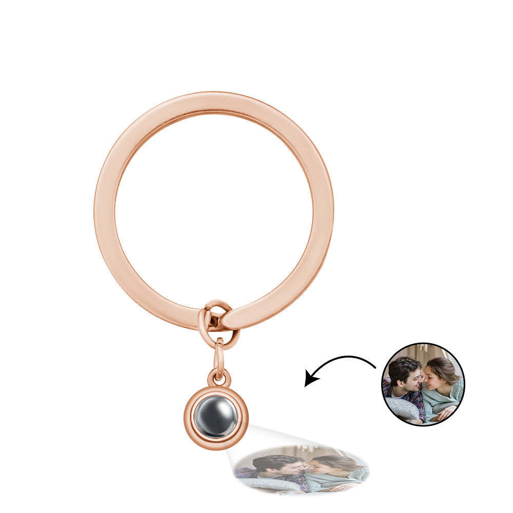 Custom Photo Projection Keychain Personalized Key Ring Exquisite Couple Gifts - MadeMineAU