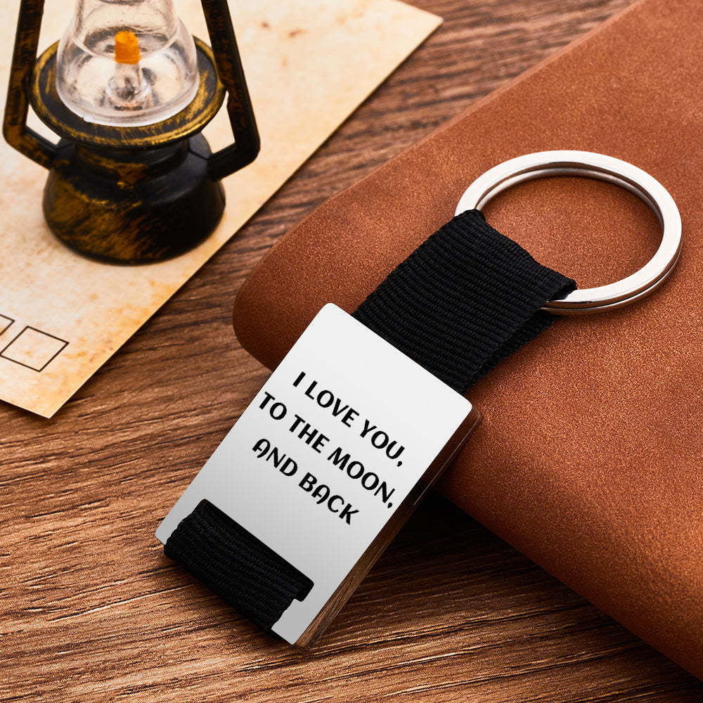 Custom Engraved Spotify Code Keychain Scannable Music Plaque Key Chain for Him - MademineAU