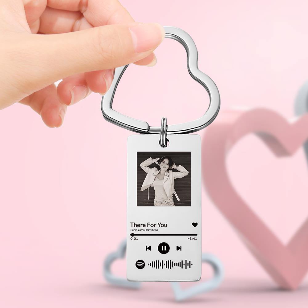 Scannable Spotify Code Keychain with Photo Music Keychain-Best Gifts - MadeMineAU
