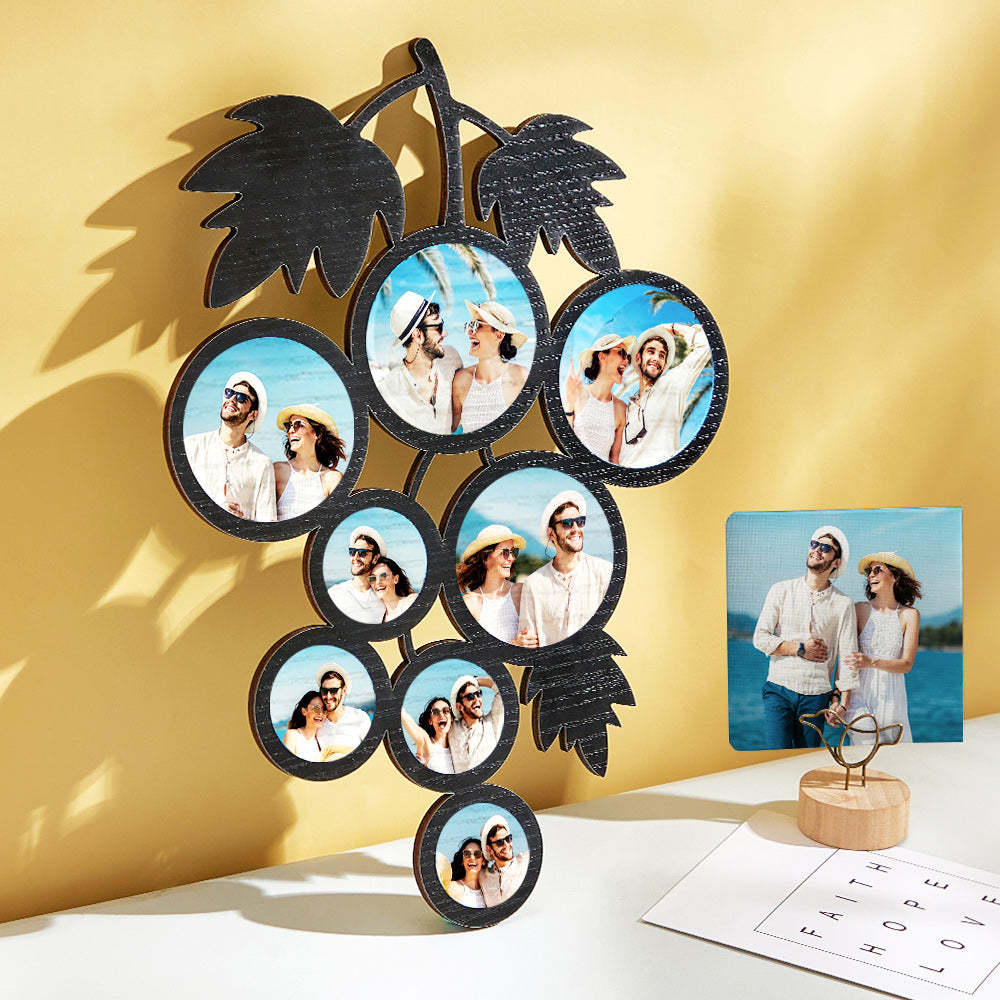 Custom Photo Grape Shaped Frame Personalized Picture Black Wall Decoration - MadeMineAU