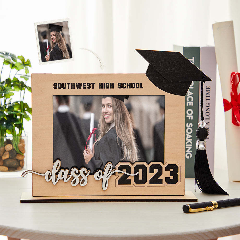 Custom Graduate Photo Frame Personalized Class School Wooden Frame Graduation Gift - MadeMineAU