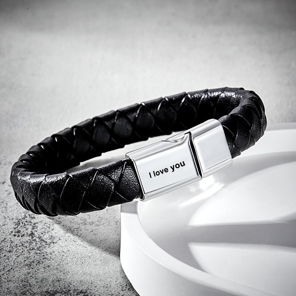 Custom Engraved Woven Bracelet Simple Men's Gifts - MadeMineAU