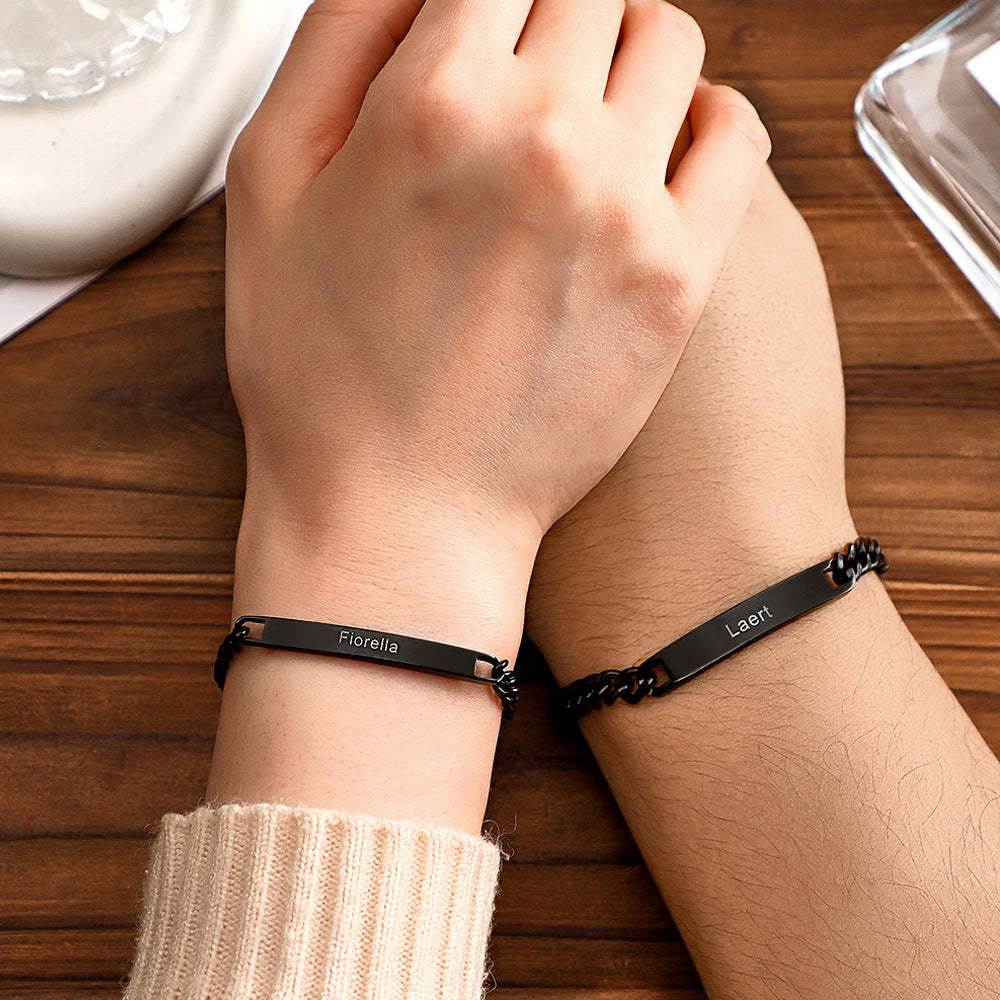 Custom Engraved Bracelet Set Personalized Fashion Bracelet For Couples Unique Personalized Bracelets for Valentines' Day Gifts - MadeMineAU