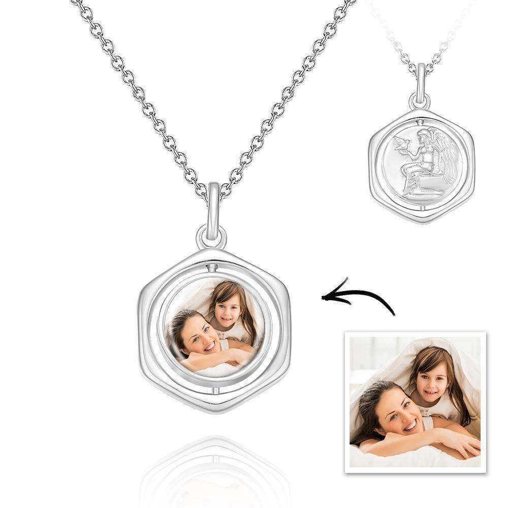 Photo Necklace Victory Wishing Coin Memorial Gifts for Her Silver - MadeMineAU
