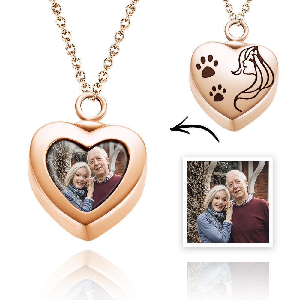 Urn Necklace Custom  Necklace Cremation Jewelry Memorial Gifts for Pets Rose Gold Plated - MadeMineAU