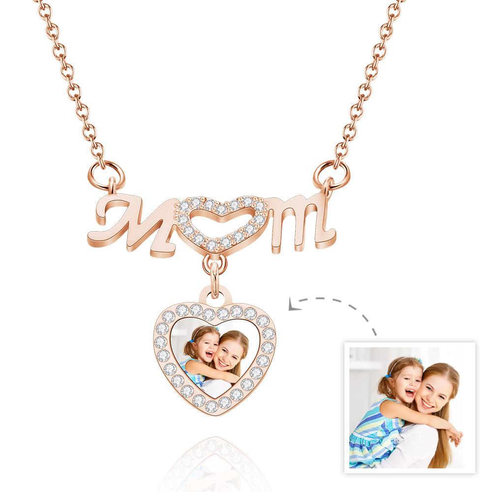 Custom Photo Necklace Heart Necklace Photo Necklace Gift for Mother - 