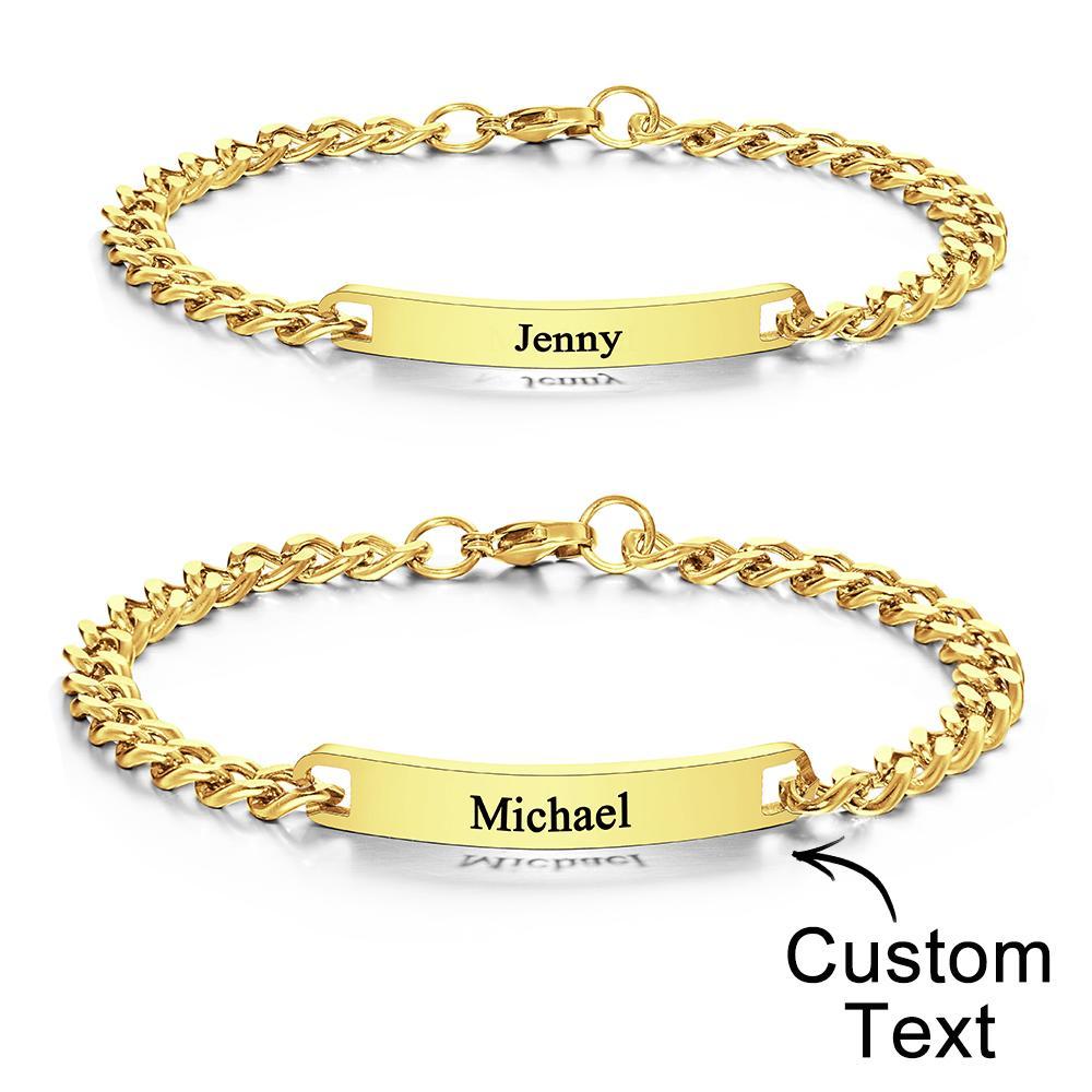 Custom Engraved Bracelet Set Personalized Fashion Bracelet For Couples Unique Personalized Bracelets for Valentines' Day Gifts - MadeMineAU