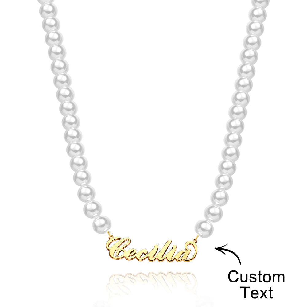 Custom Name Necklace Pearl Classic Romantic Gift - MadeMineAU