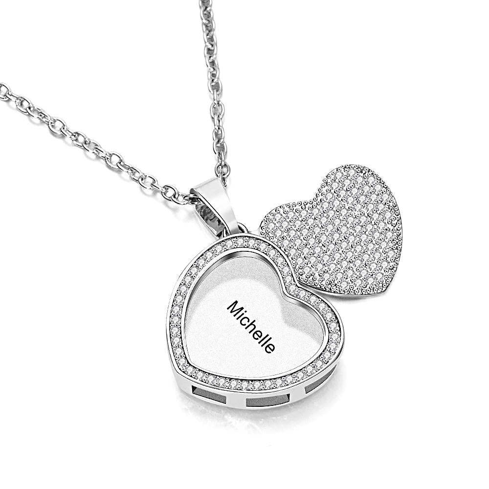 Sliding Custom Text Diamond Necklace Personalized Fashion Women Jewelry - soufeelus