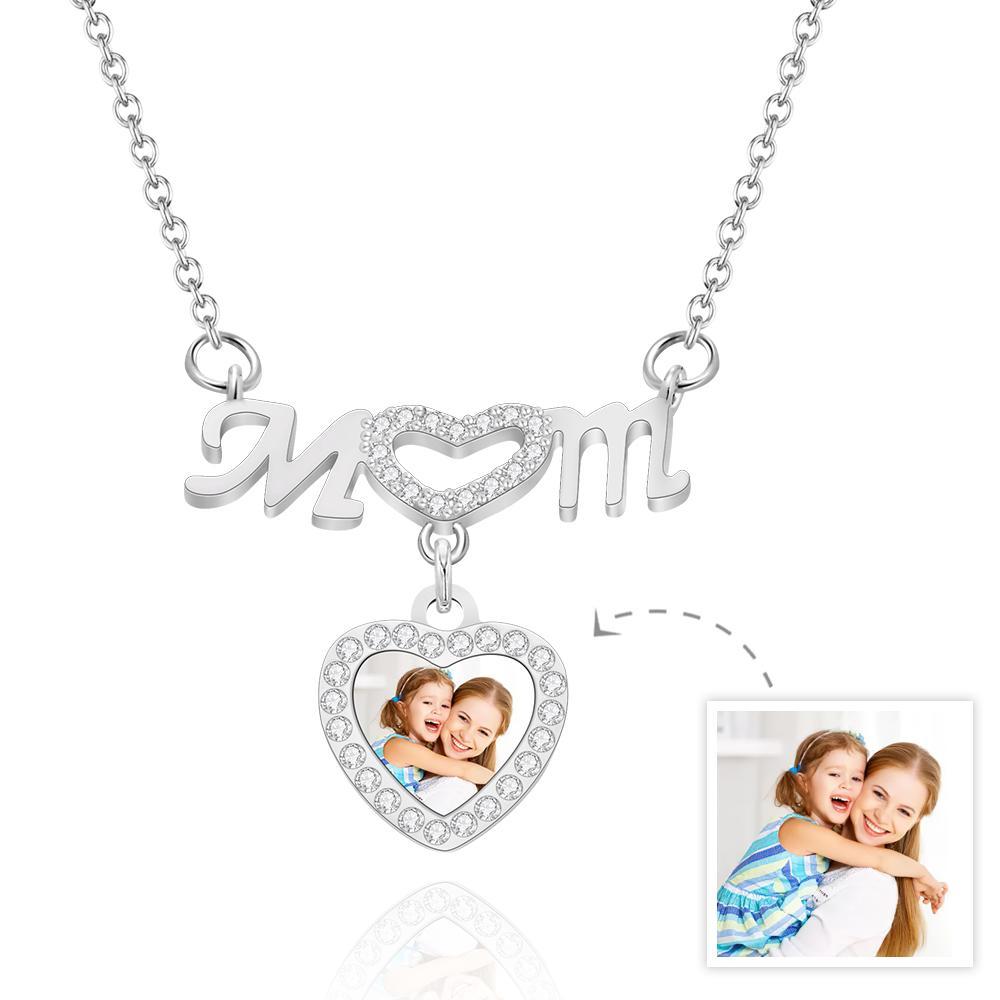 Custom Photo Necklace Heart Necklace Photo Necklace Gift for Mother - 