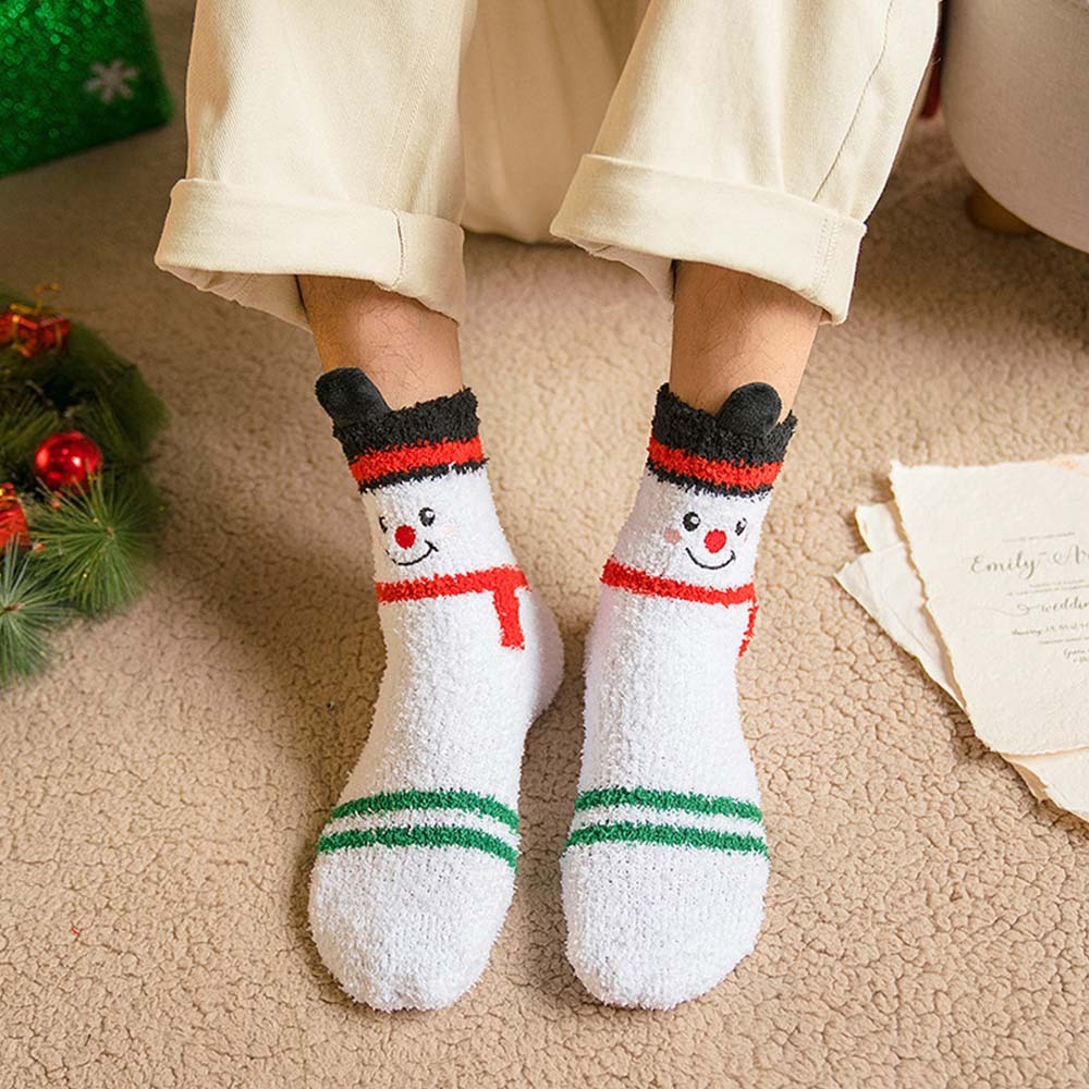 Christmas Socks Plush Coral Fleece Parent-child Christmas Socks Winter Home Floor Socks Christmas Gifts - MadeMineAU