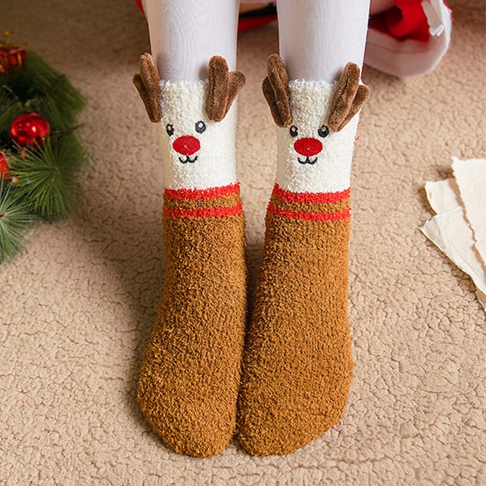Christmas Socks Plush Coral Fleece Parent-child Christmas Socks Winter Home Floor Socks Christmas Gifts - MadeMineAU