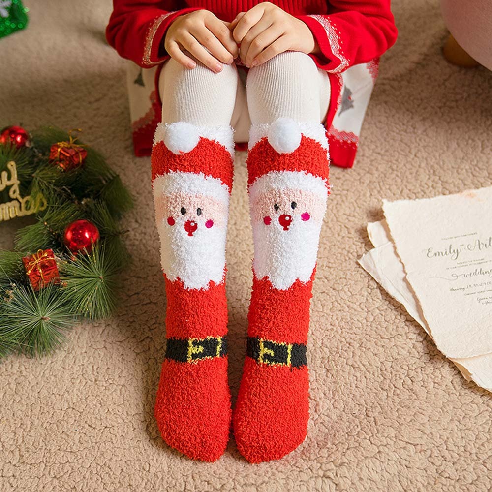 Christmas Socks Plush Coral Fleece Parent-child Christmas Socks Winter Home Floor Socks Christmas Gifts - MadeMineAU