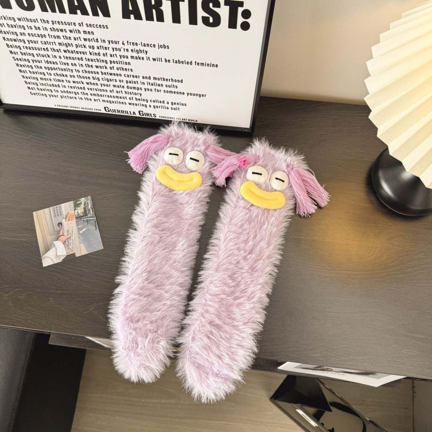 Ugly and Cute Plush Socks with Big Eyes Coral Fleece Home Winter Thickened Warm Socks - MadeMineAU
