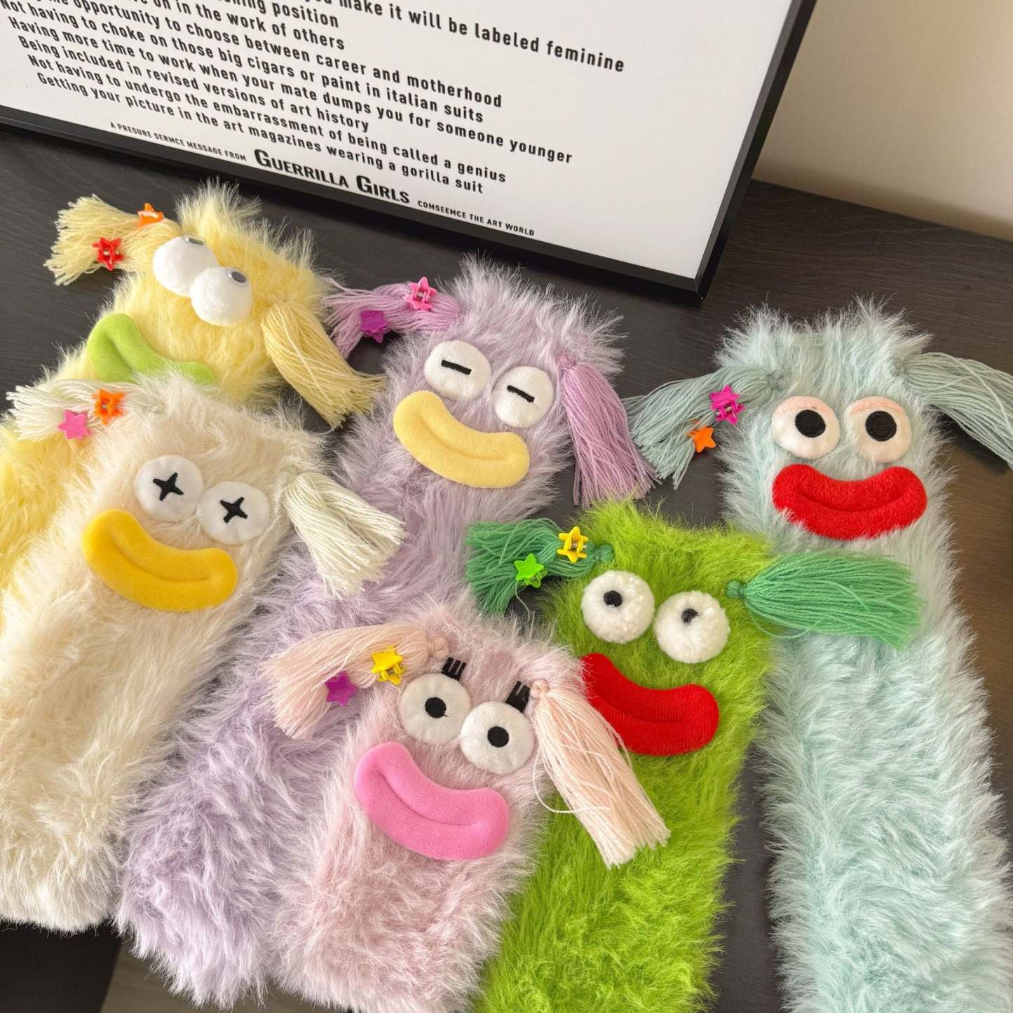 Ugly and Cute Plush Socks with Big Eyes Coral Fleece Home Winter Thickened Warm Socks - MadeMineAU