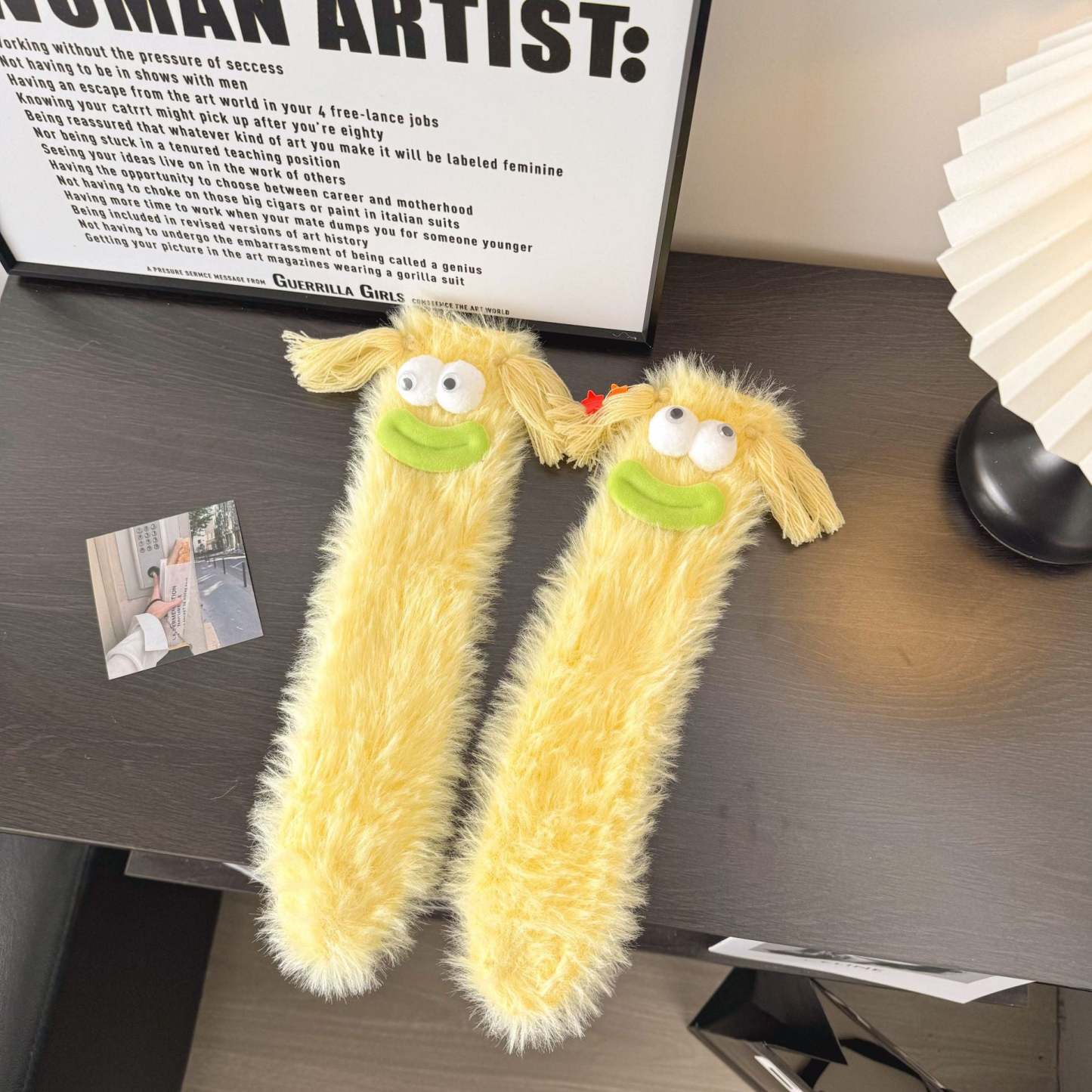 Ugly and Cute Plush Socks with Big Eyes Coral Fleece Home Winter Thickened Warm Socks - MadeMineAU