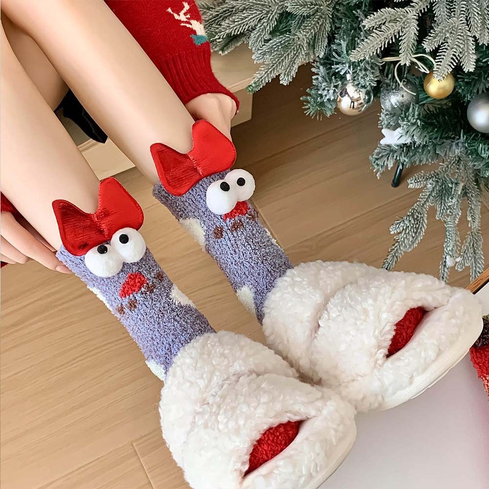 Christmas Socks Women's Plush Coral Fleece Winter Home Floor Socks Christmas Gifts - MadeMineAU