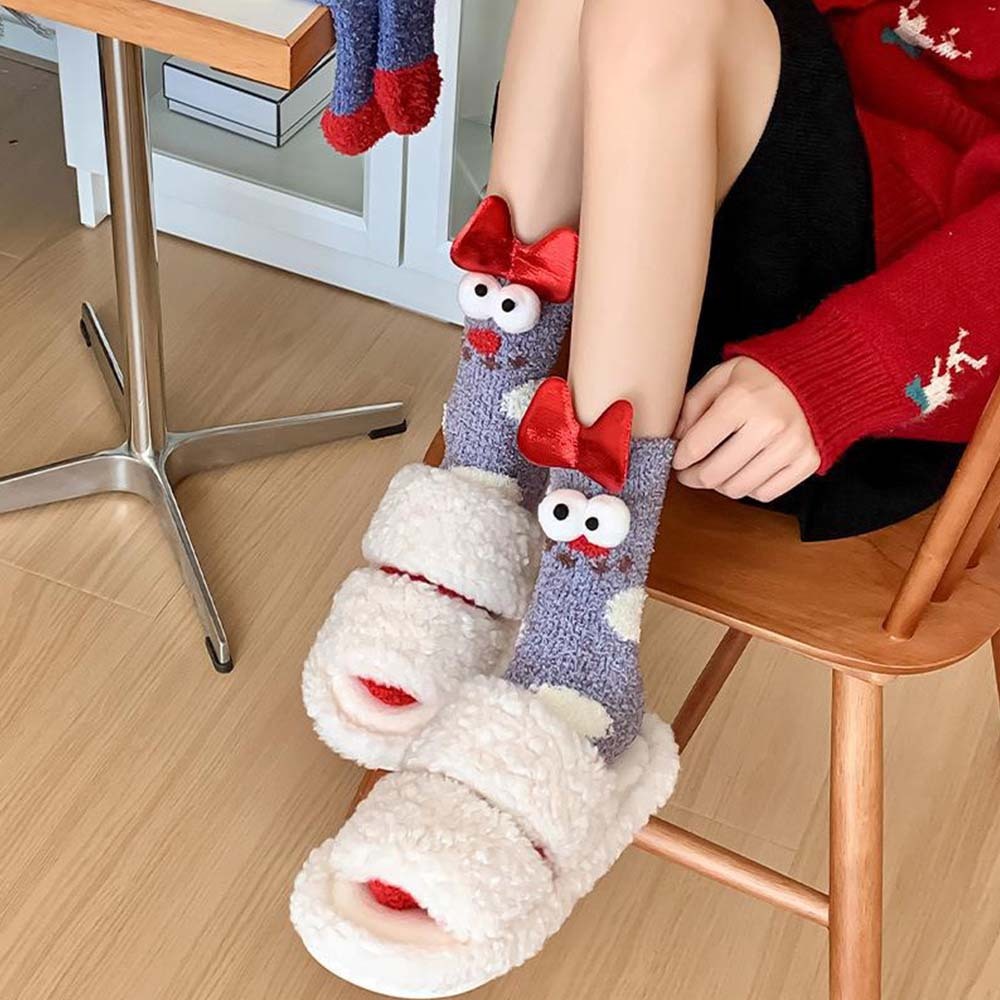 Christmas Socks Women's Plush Coral Fleece Winter Home Floor Socks Christmas Gifts - MadeMineAU