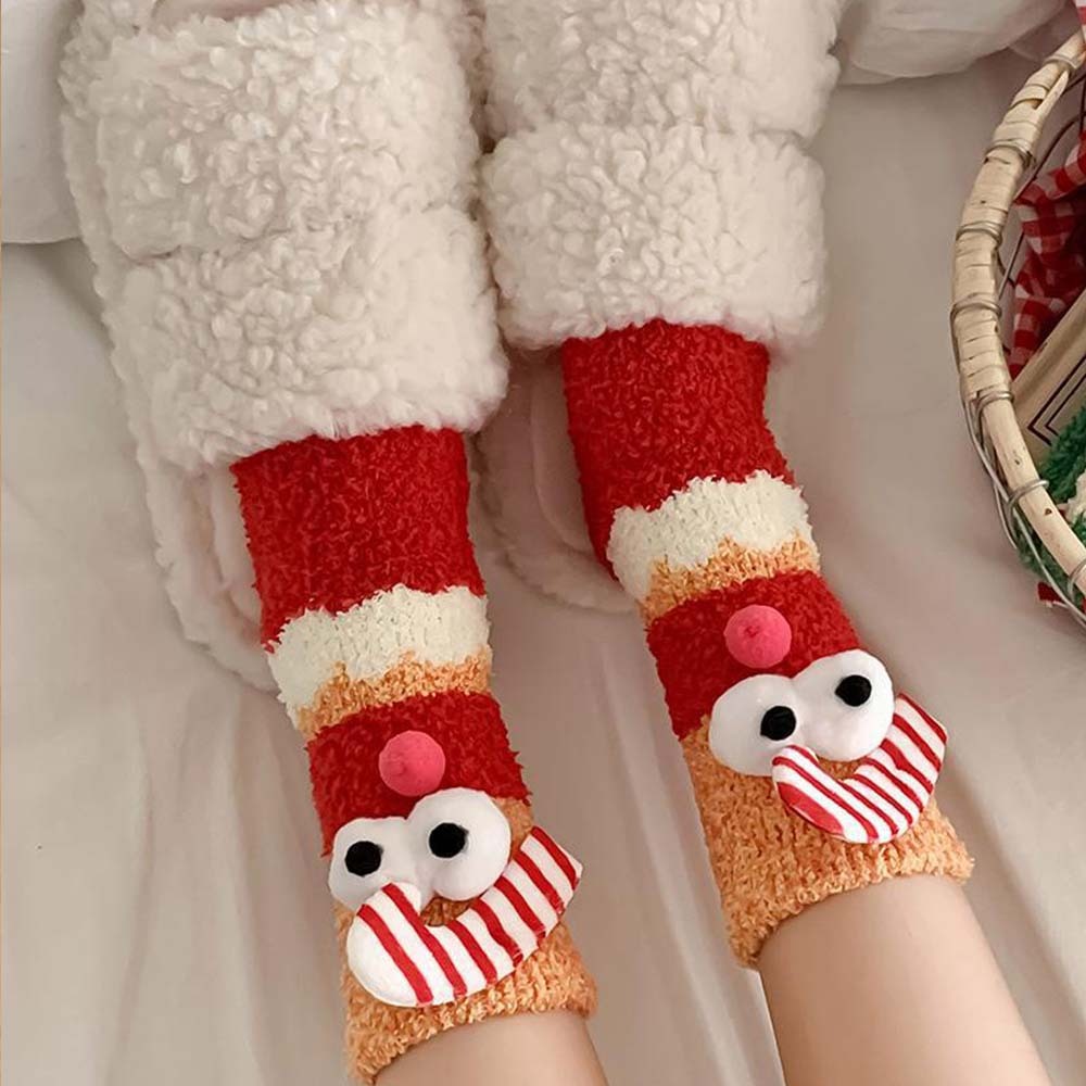 Christmas Socks Women's Plush Coral Fleece Winter Home Floor Socks Christmas Gifts - MadeMineAU