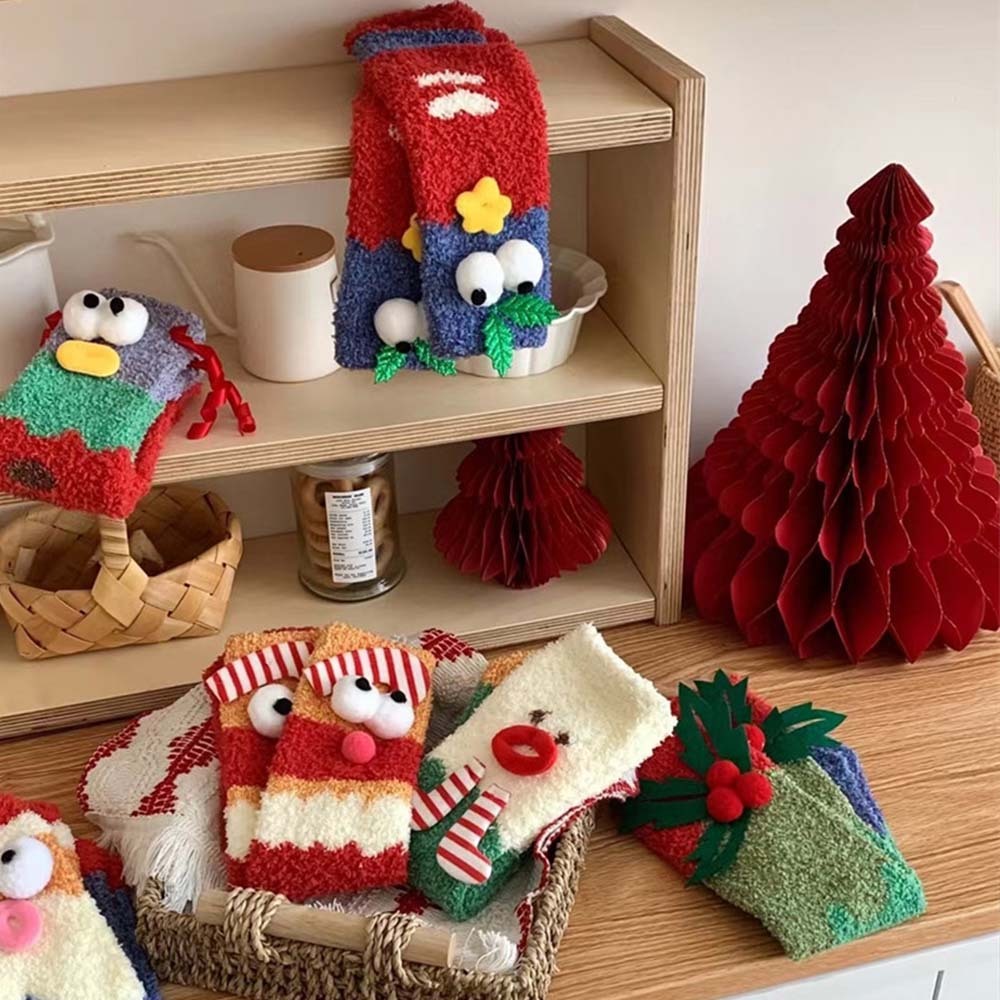 Christmas Socks Women's Plush Coral Fleece Winter Home Floor Socks Christmas Gifts - MadeMineAU