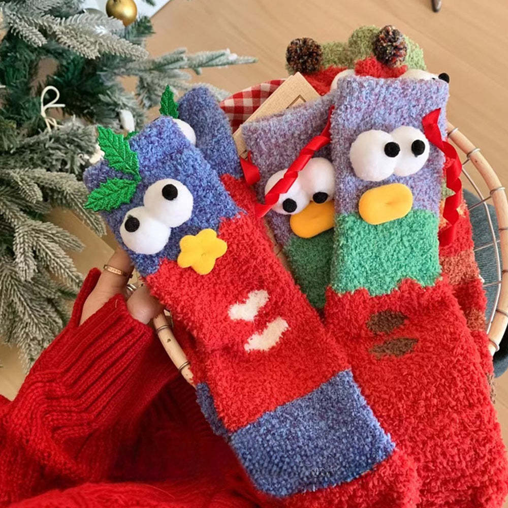 Christmas Socks Women's Plush Coral Fleece Winter Home Floor Socks Christmas Gifts - MadeMineAU