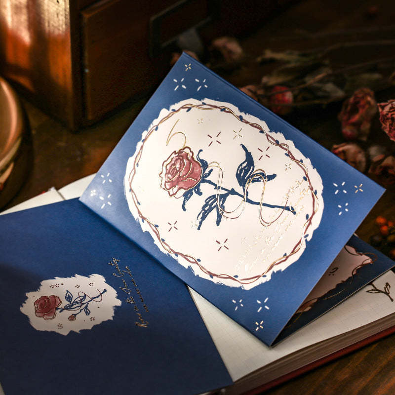 Bronzing Pop-up Greeting Card Rose Flower Card Gift for Women - MadeMineAU