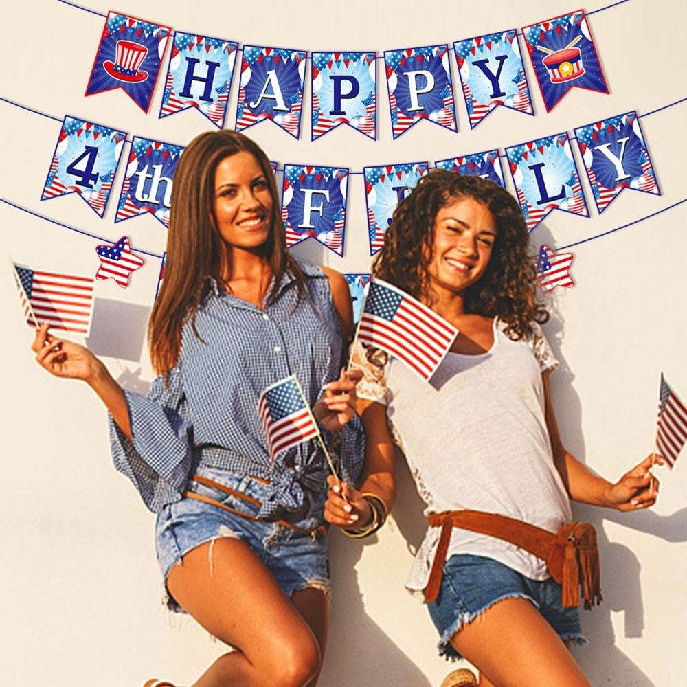 4th of July Decorations Hanging Banner Independence Day Decor for Home Patriotic Party Supplies - MadeMineAU