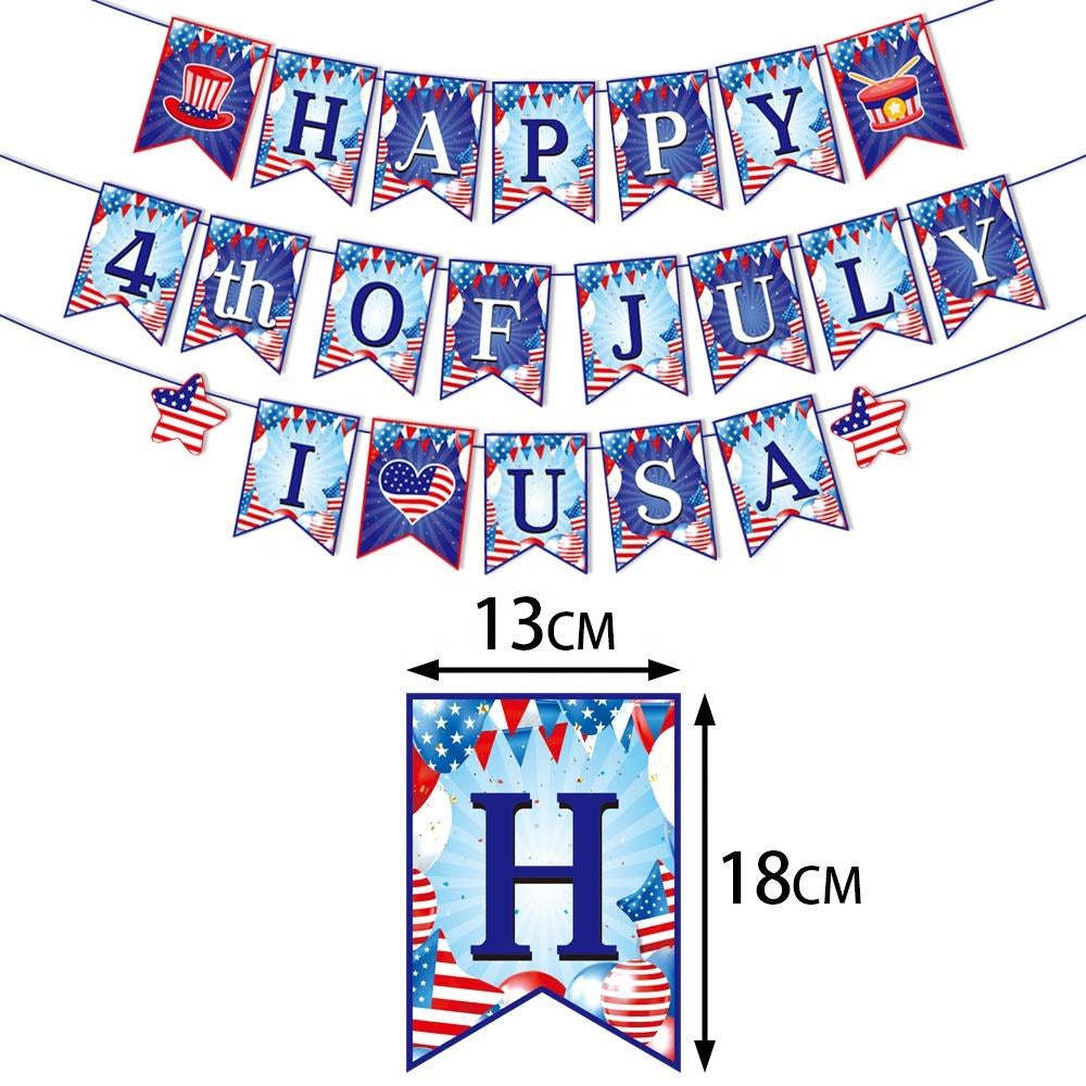 4th of July Decorations Hanging Banner Independence Day Decor for Home Patriotic Party Supplies - MadeMineAU