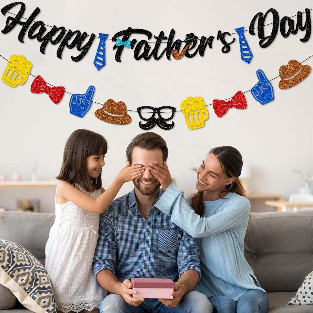 Happy Fathers Day Banner Fathers Day Party Decoration Supplies - MadeMineAU