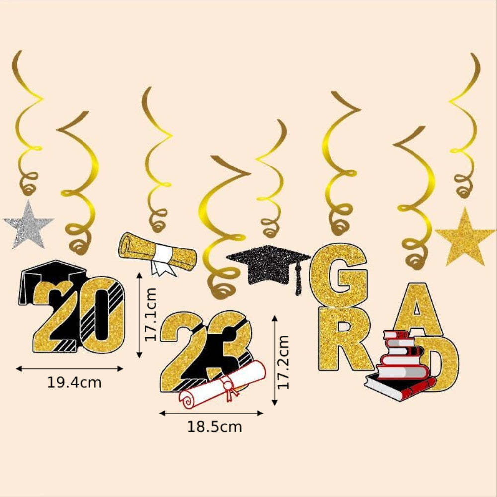 Graduation Hanging Swirl Banner Decorations Party Supplies Gift for Graduation Party - MadeMineAU