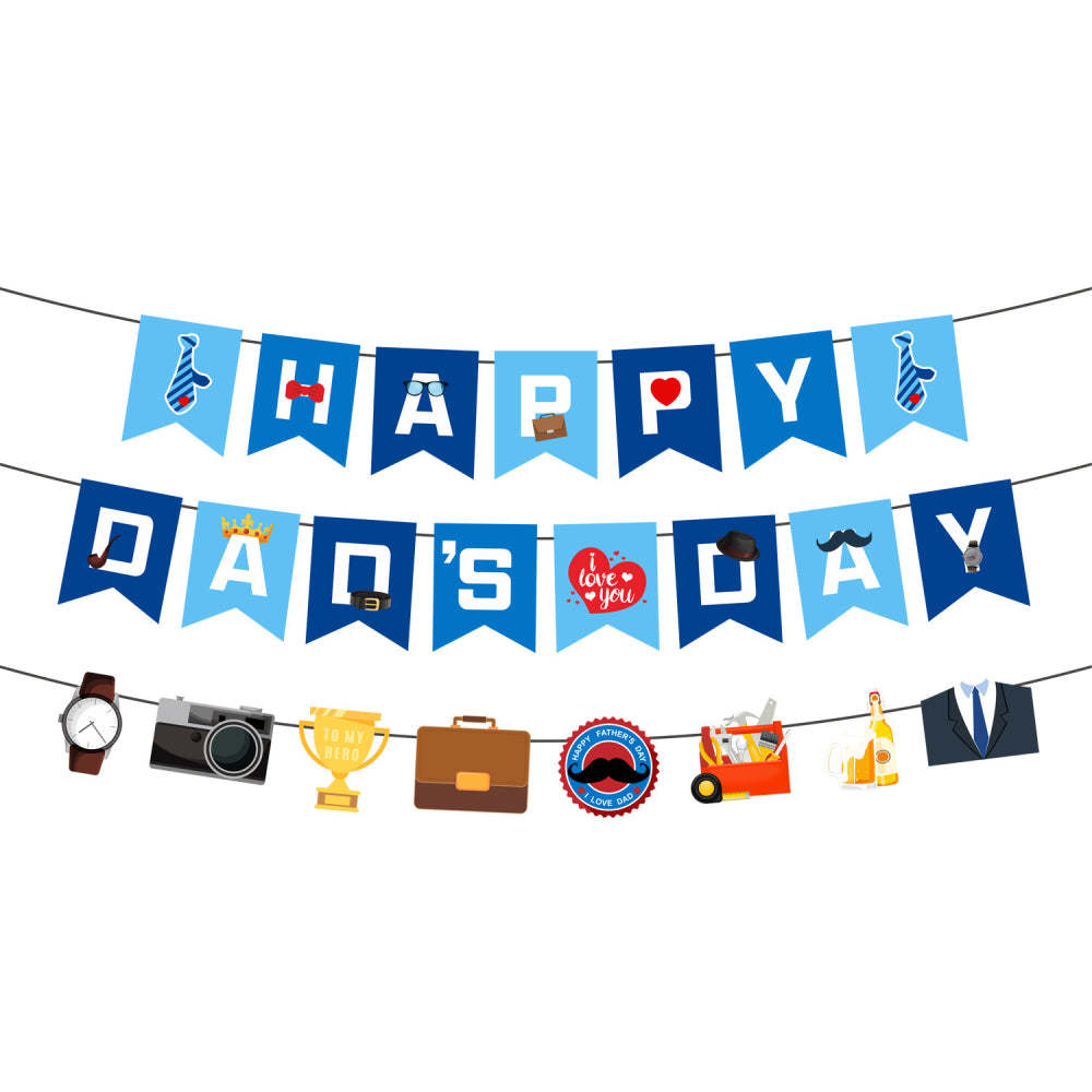Happy Dads Day Banner Fathers Day Party Decoration Supplies - MadeMineAU