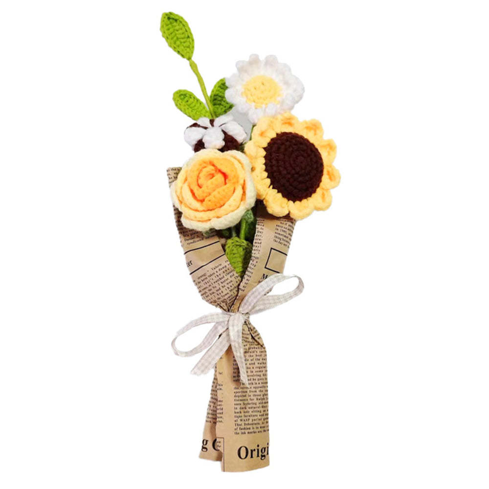 Crochet Flowers Bouquet Handmade Knitted Rose Bouquet Gift for Her - MadeMineAU