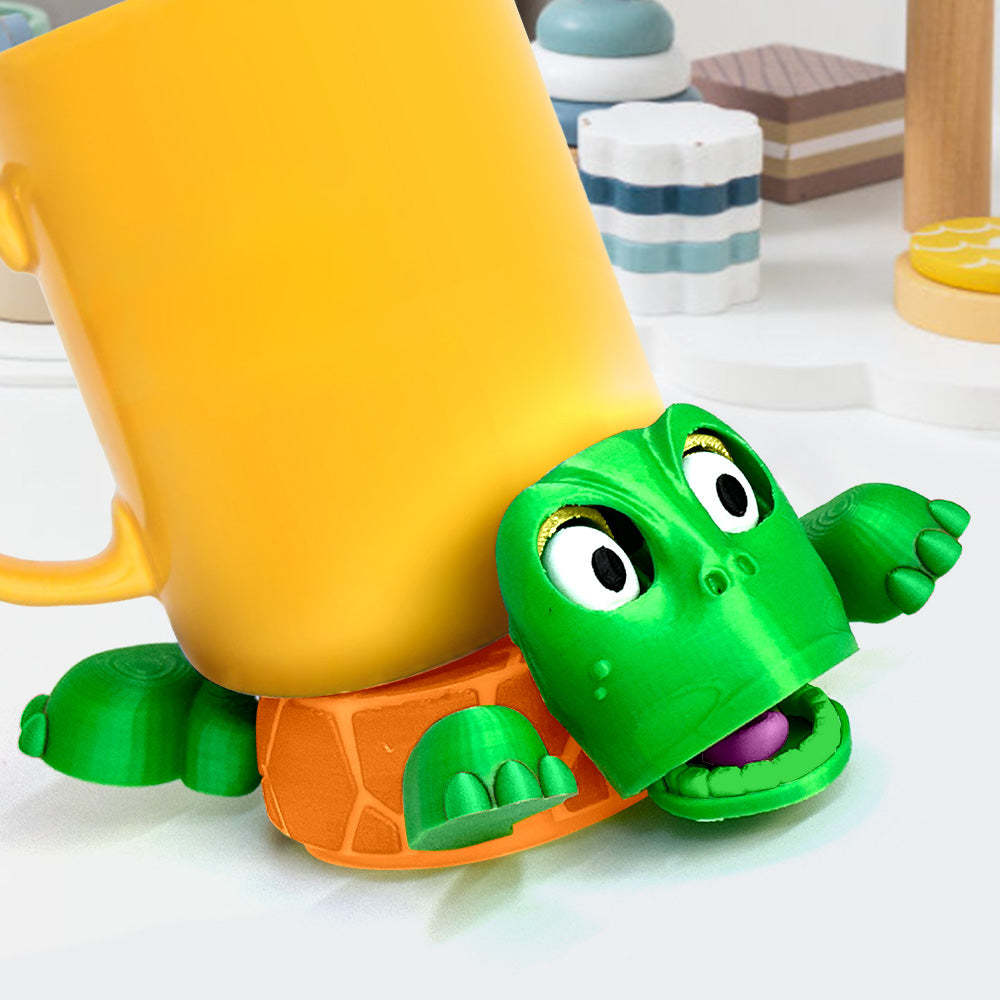 3D Printed Funny Turtle Coaster Creative Open Eyed Turtle Cup Holder Gift for Turtle Lover - MademineAU