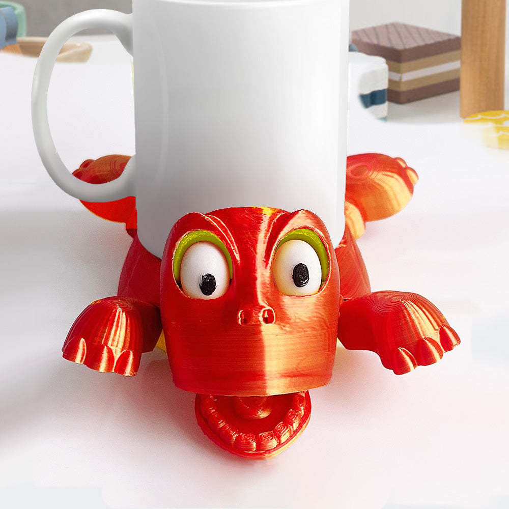 3D Printed Funny Turtle Coaster Creative Open Eyed Turtle Cup Holder Gift for Turtle Lover - MademineAU