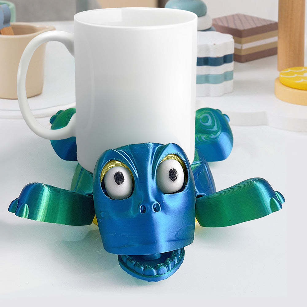 3D Printed Funny Turtle Coaster Creative Open Eyed Turtle Cup Holder Gift for Turtle Lover - MademineAU