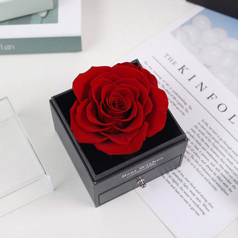 Real Rose Jewelry Gift Box Preserved Flower Forever Gift for Her - MadeMineAU