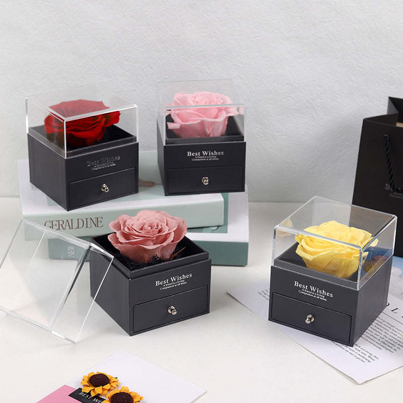 Real Rose Jewelry Gift Box Preserved Flower Forever Gift for Her - MadeMineAU