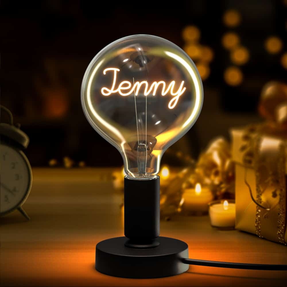 Custom Light Bulb Love Edison Bulbs Desktop Night Light Couple Gifts - MadeMineAU