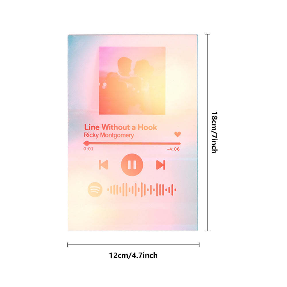 Personalized Photo Holographic Laser Plaque Custom Spotify Code Christmas Gift - MadeMineAU