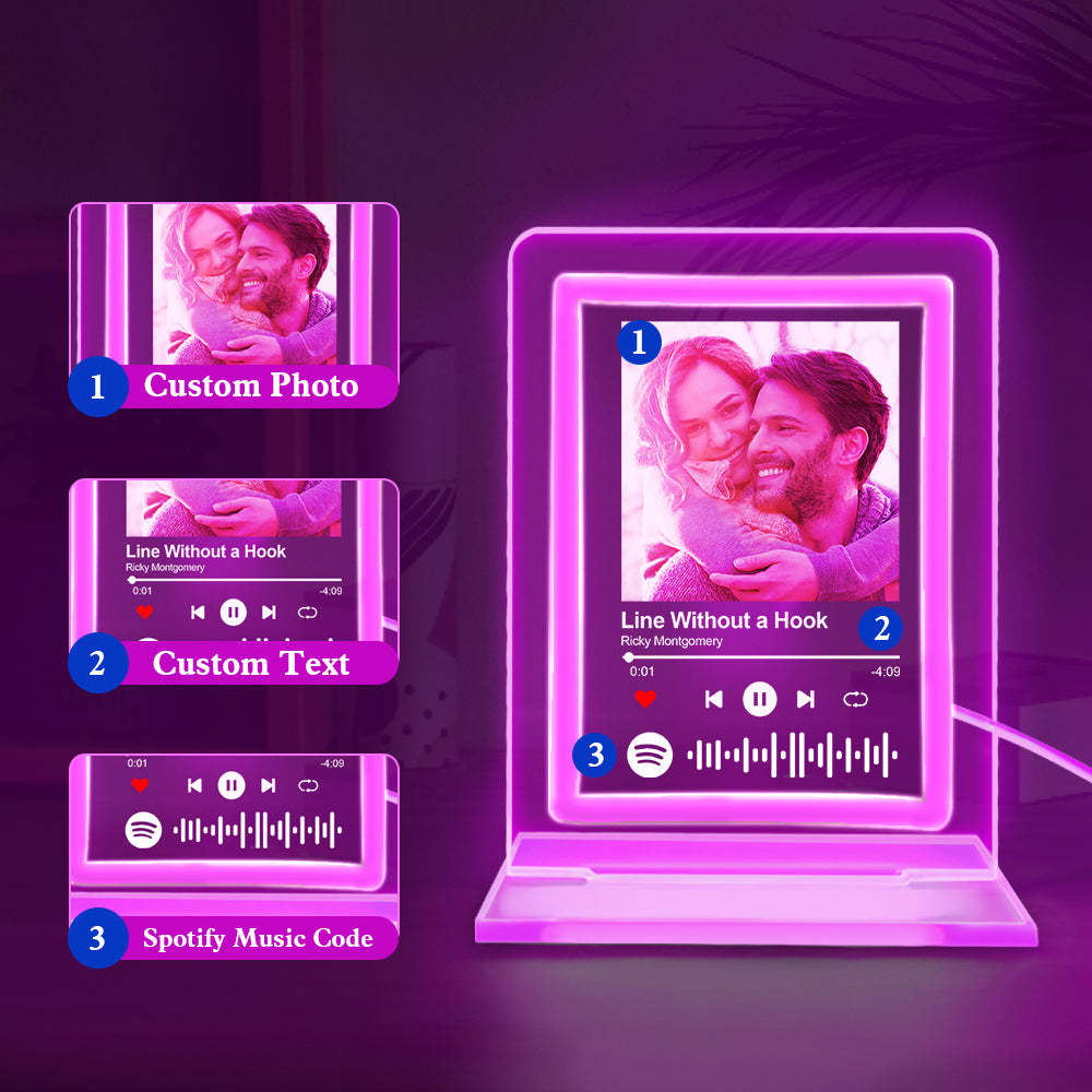 Custom Spotify Night Light Personalized Music Plaque Gifts for Lovers - MadeMineAU