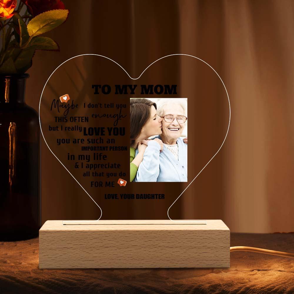 Mother's Day Gift Custom Photo Keychian/Plaque/Night Light For Mom - MadeMineAU
