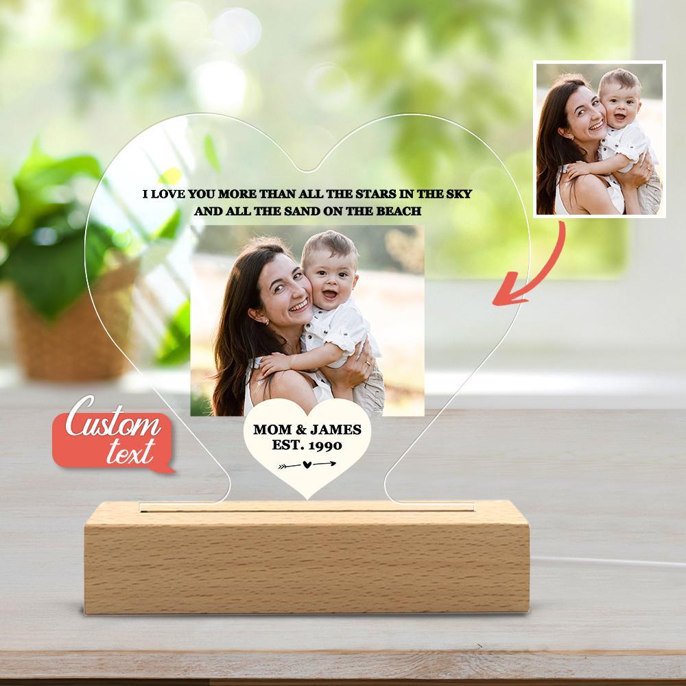 Mother's Day Gift Custom Photo Keychian/Plaque/Night Light For Mom - MadeMineAU